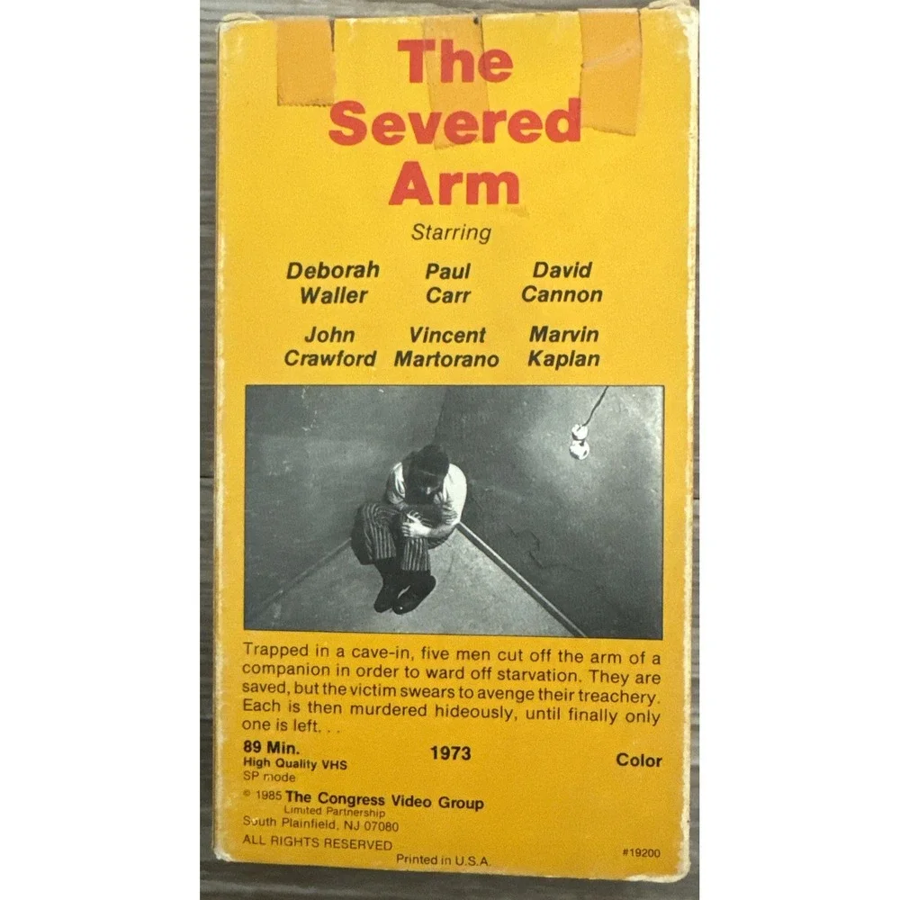 The Severed Arm VHS 1973 70s‎ Horror Slasher Congress Used Tested Works